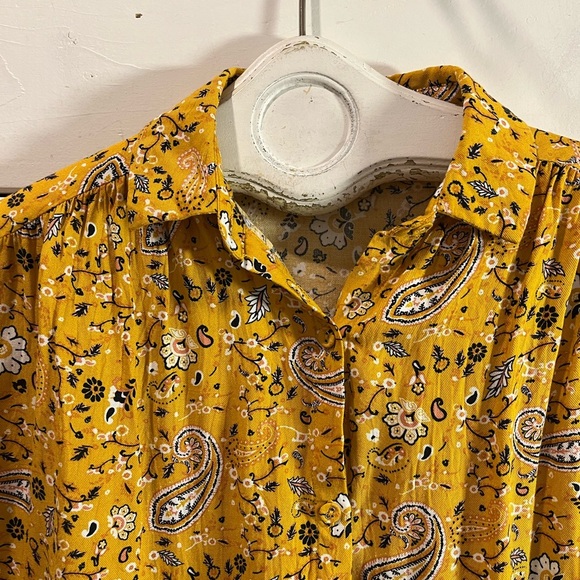 PIMKIE – Yellow paisley short-sleeve blouse – Size XS (EU 34 / FR 34) - Picture 9 of 11
